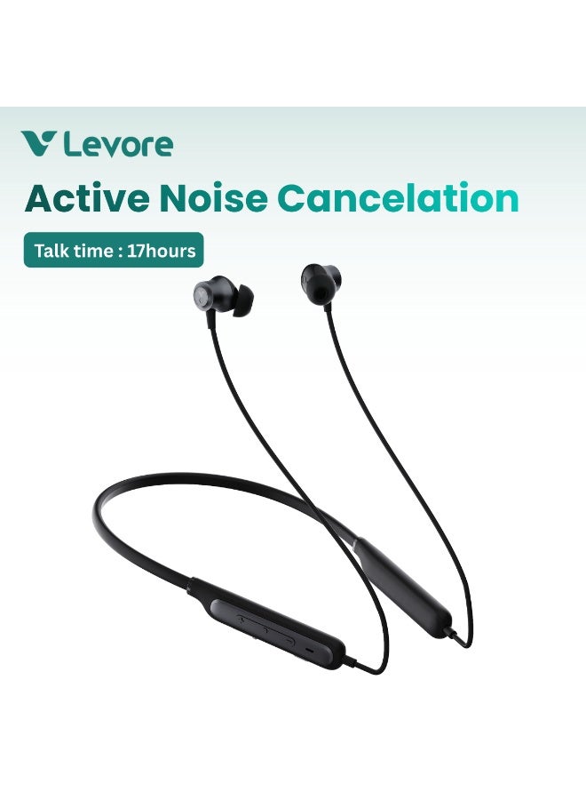 ليفور سماعة رأس LEVORE المميزة ذات طوق الرقبة مع خاصية إلغاء الضوضاء النشط LEB47-BK - Image 1